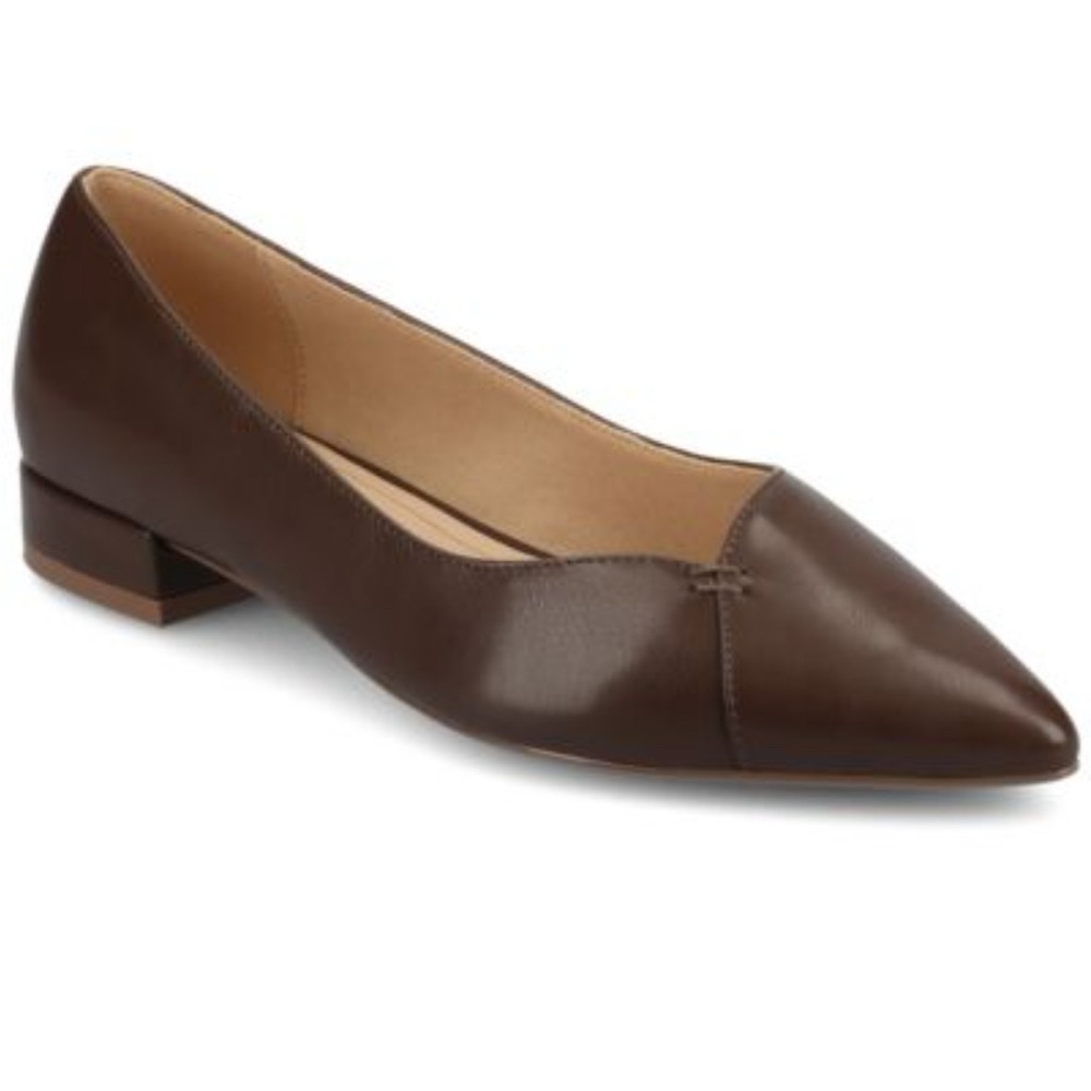 Journee Women's Carmin Medium and Wide Width Dress Flats, Chocolate 8W 🔥BNIB